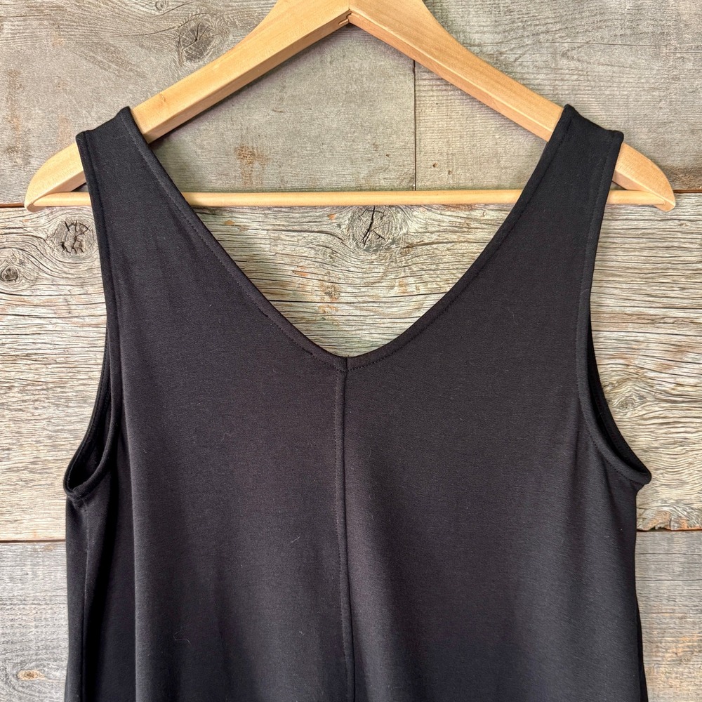Daily Ritual Jersey V-Neck Tank Top S Black Cropped Stretch Everyday Minimalist - Picture 6 of 7